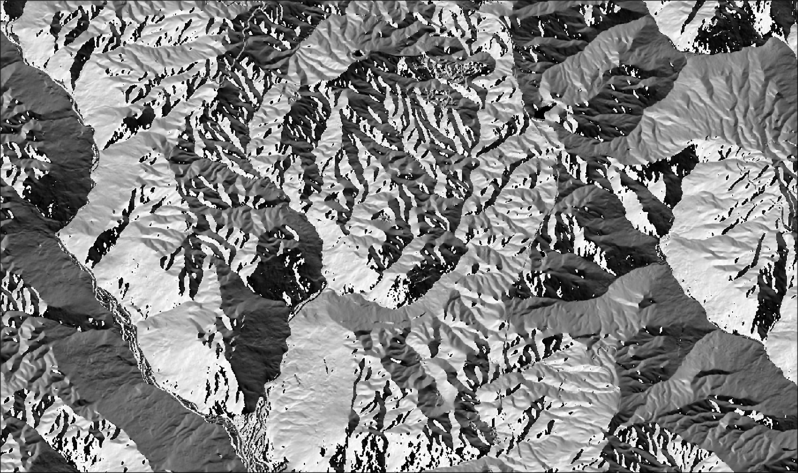 GPU-computed aspect raster for Foster Falls
